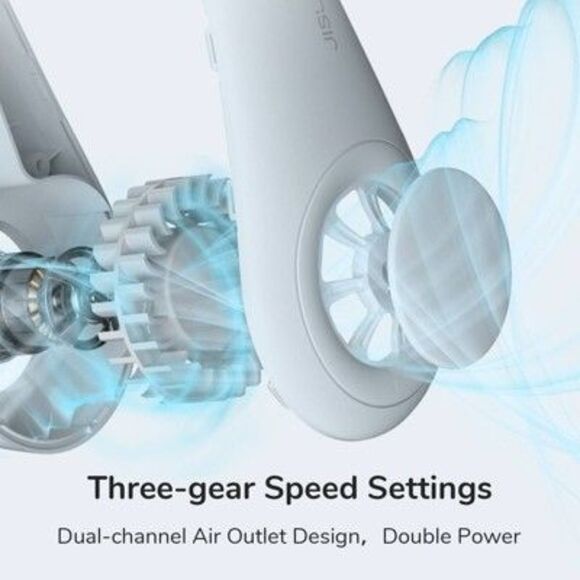 JISULIFE Portable Neck Fan, Hands Free Bladeless Fan, 4000 mAh Gray - Open Box - Picture 5 of 5